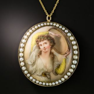 Victorian Miniature Pearl Pendant/Brooch - 1