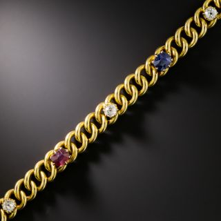 Victorian Multi-Colored Gemstone And Diamond Bracelet - 2