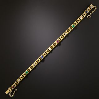 Victorian Multi-Colored Gemstone And Diamond Bracelet - 3