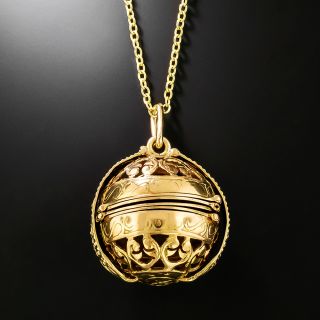Victorian Multi-Frame Folding Ball 14K Locket - 2
