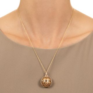 Victorian Multi-Frame Folding Ball 14K Locket