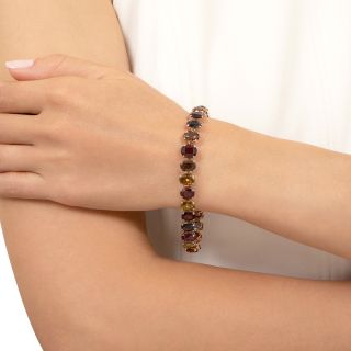 Victorian Multi-Gem Link Bracelet