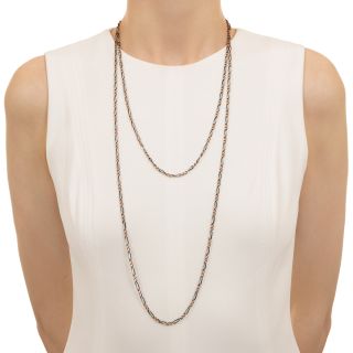 Victorian Niello 62 Inch Long Chain