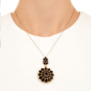 Victorian Onyx Starburst Pendant, United Kingdom