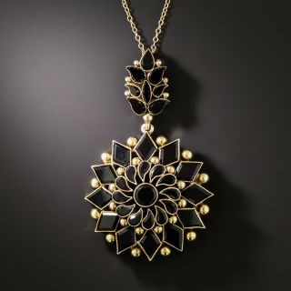 Victorian Onyx Starburst Pendant, United Kingdom - 3