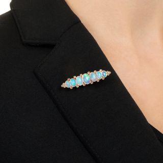 Victorian Opal and Diamond Bar Brooch