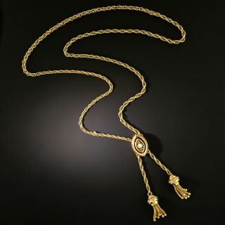 Victorian Opal Slide with Tassels Necklace - 2