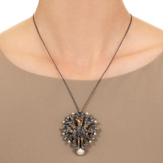 Victorian Peacock Brooch/Pendant