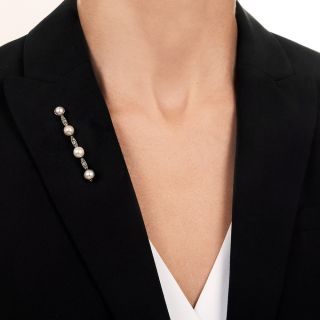 Victorian Pearl and Diamond Bar Pin