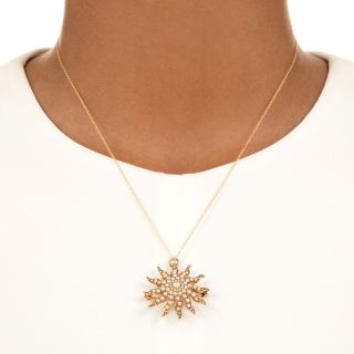 Victorian Pearl Sunburst Brooch/Pendant