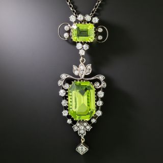 Victorian Peridot and Diamond Pendant - 1