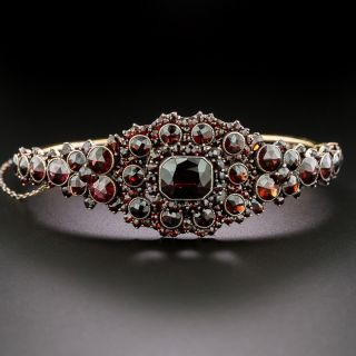 Victorian Retrospective Bohemian Garnet Bangle Bracelet - 2