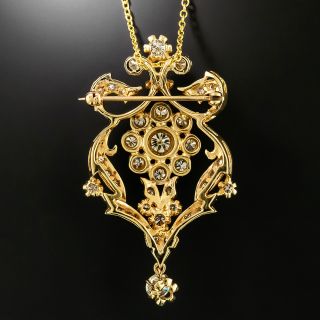 Victorian Retrospective Diamond Necklace/Brooch