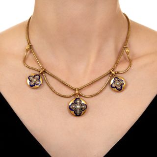 Victorian Retrospective Swag Snake Motif Necklace 