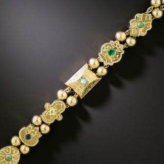 Victorian Revival Multi-Gemstone Slide Bracelet - 2