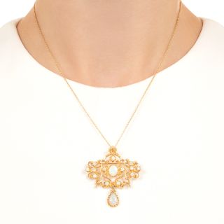 Victorian Revival Opal Pendant/Brooch