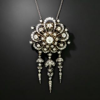  Victorian Rosette with 2.24 Carat Diamond Brooch/Pendant - GIA - 4
