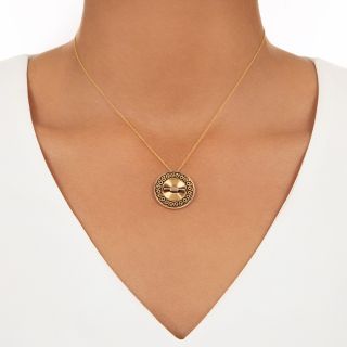 Victorian Round Enameled Pendant