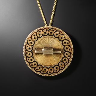 Victorian Round Enameled Pendant - 3