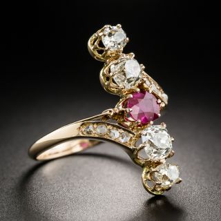 Victorian Ruby and Diamond Dinner Ring