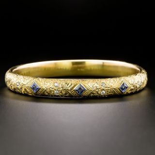 Victorian Sapphire and Diamond Bangle Bracelet by Allsopp-Bliss - 2