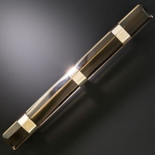 Victorian Smoky Quartz Bar Brooch, English - 3