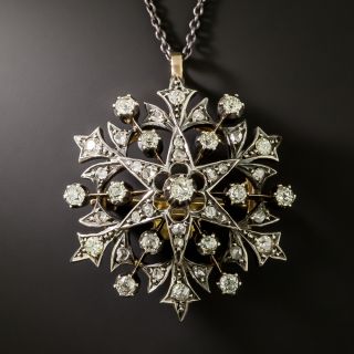 Victorian Starbust Diamond Brooch/Pendant - 2