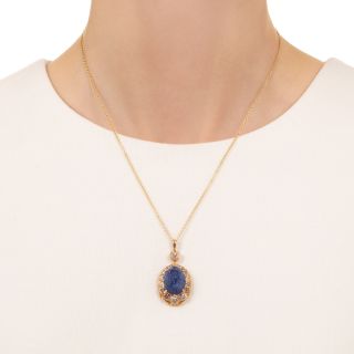 Victorian-Style 18.00 Carat Sapphire and Diamond Necklace