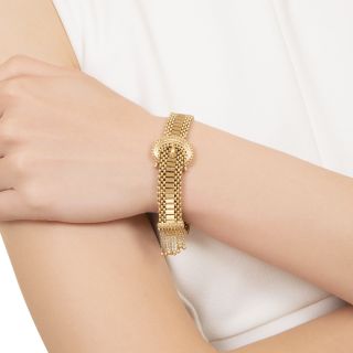 Victorian-Style Buckle and Tassel Bracelet 