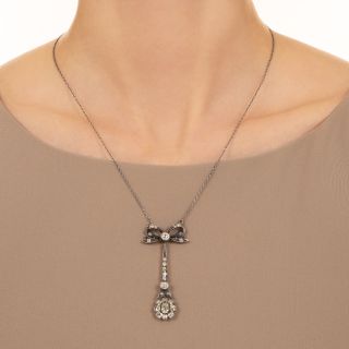 Victorian-Style Diamond Bow Necklace, Poland