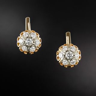 Victorian-Style Diamond Cluster Earrings - 2