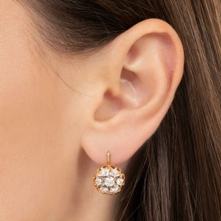 Victorian-Style Diamond Cluster Earrings