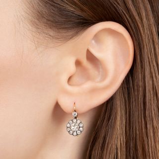 Victorian-Style Diamond Cluster Earrings
