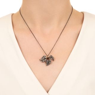 Victorian-Style Diamond Leaf Pendant
