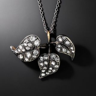 Victorian-Style Diamond Leaf Pendant - 2