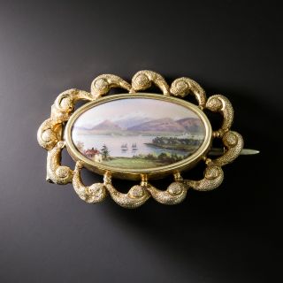 Victorian Swiss Enamel Brooch - 3