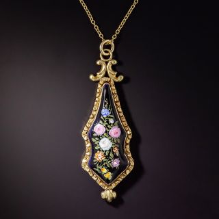 Victorian Swiss Enamel Flower Lavaliere - 1