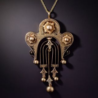 Victorian Taille d'Epargne Enamel Necklace - 1