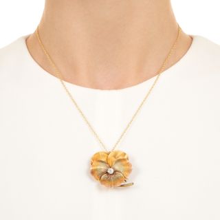 Victorian Tri-Color Pansy Pendant/Brooch by A.J. Hedges