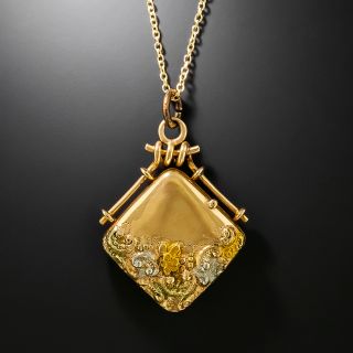 Victorian Tricolor Square Locket - 2