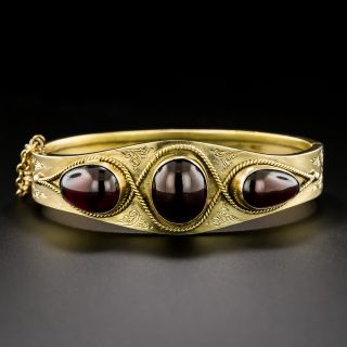 Victorian Triple-Garnet Cabochon Bangle - 3