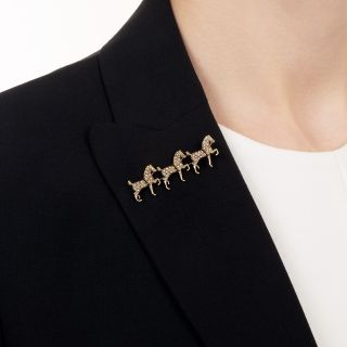 Victorian Trotting Horses Seed Pearl Brooch by Sloan
