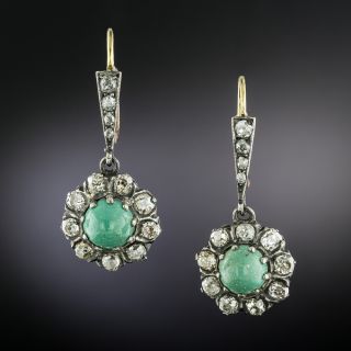 Victorian Turquoise and Diamond Drop Earrings - 2