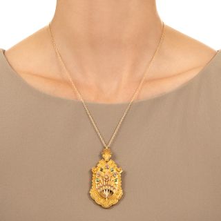 Victorian Turquoise and Natural Pearl Locket