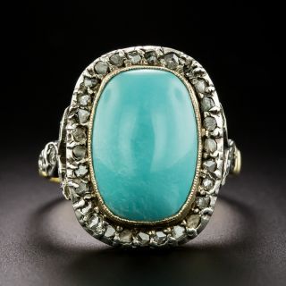 Victorian Turquoise and Rose-Cut Diamond Ring - 3