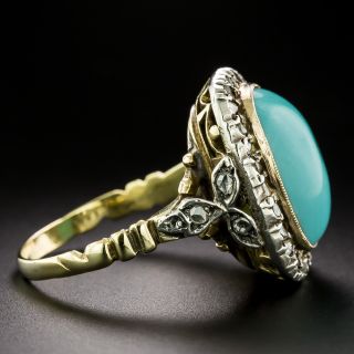 Victorian Turquoise and Rose-Cut Diamond Ring