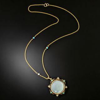 Victorian Turquoise and Seed Pearl Locket - 2