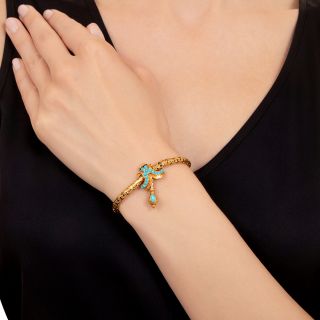 Victorian Turquoise Novelty Link  Bracelet