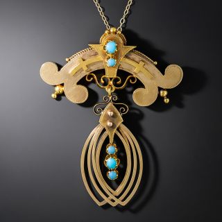 Victorian Turquoise Pendant - 3