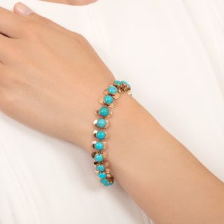 Victorian Turquoise Rose Gold Bracelet